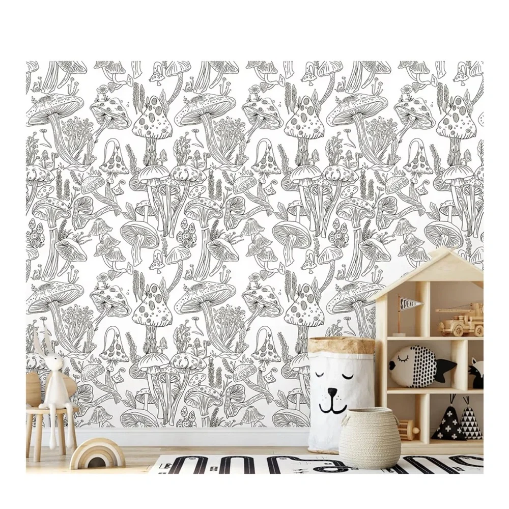 Mushroom Pattern Art Print wallpaper 8 rolls